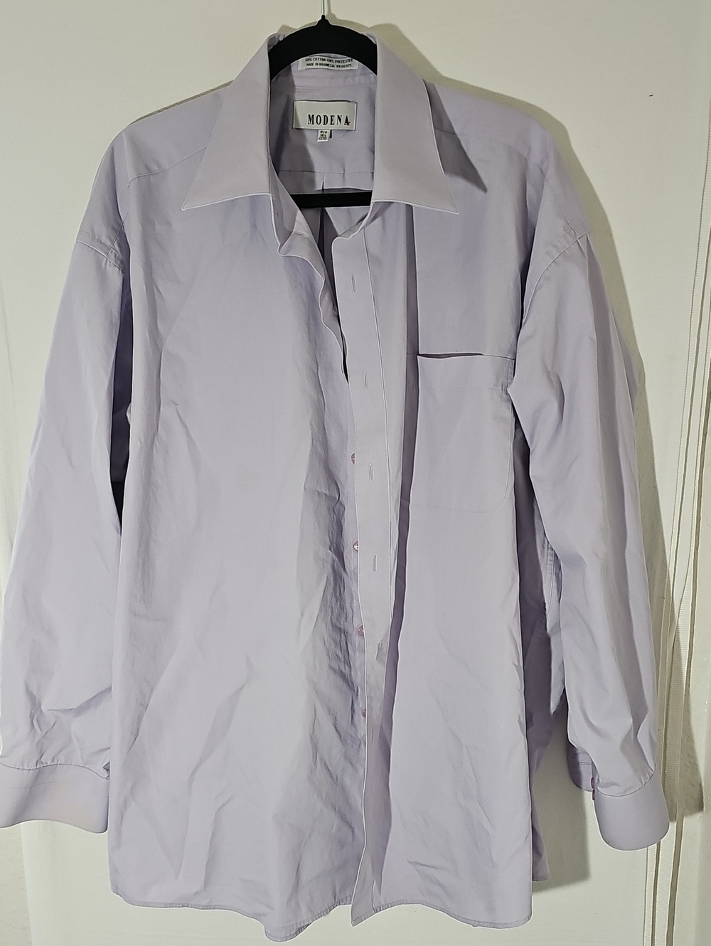 Modena Men's Lavender Dress Shirt - Classic Spread Collar